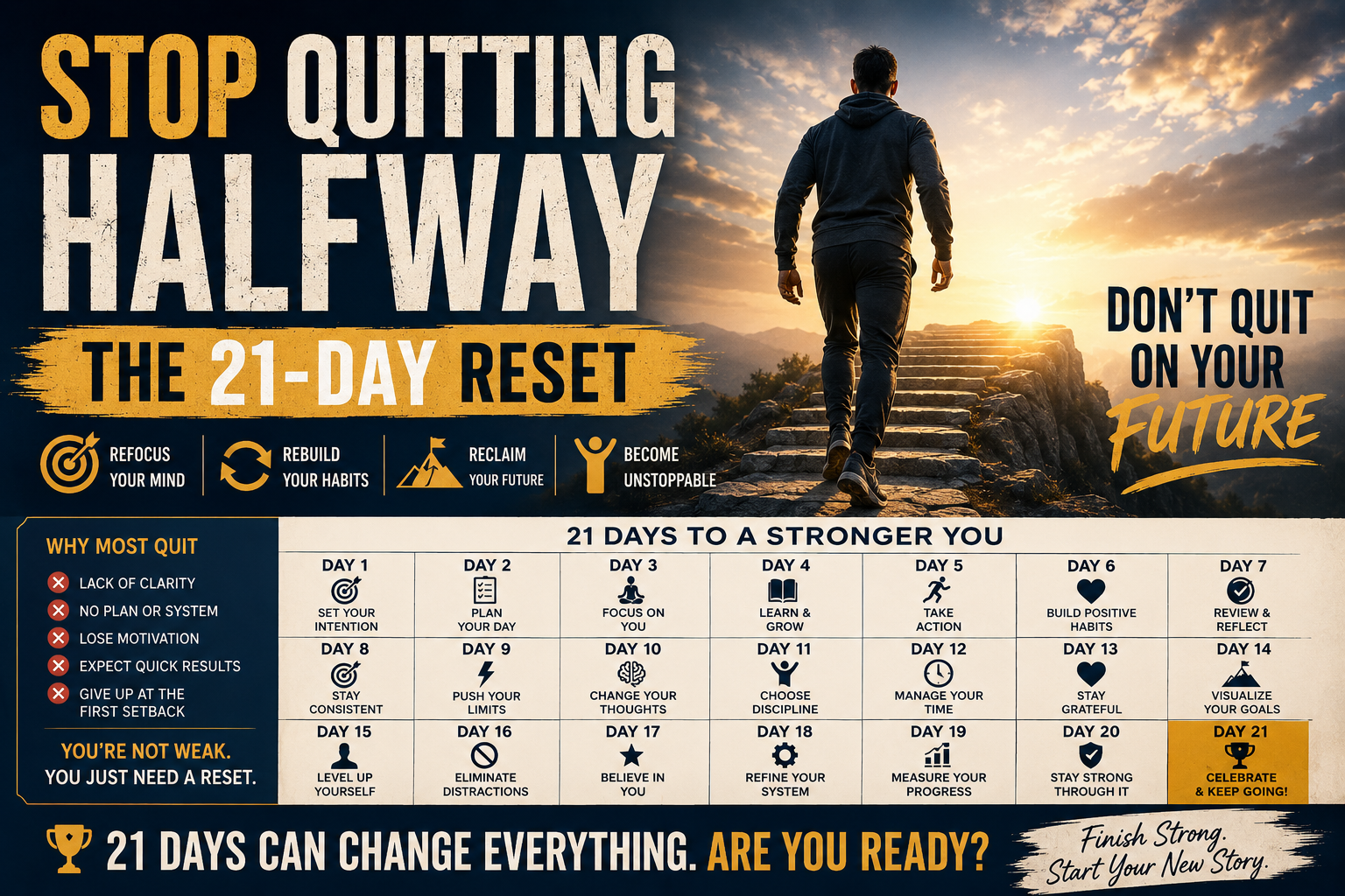 Stop Quitting Halfway: The 21-Day Reset
